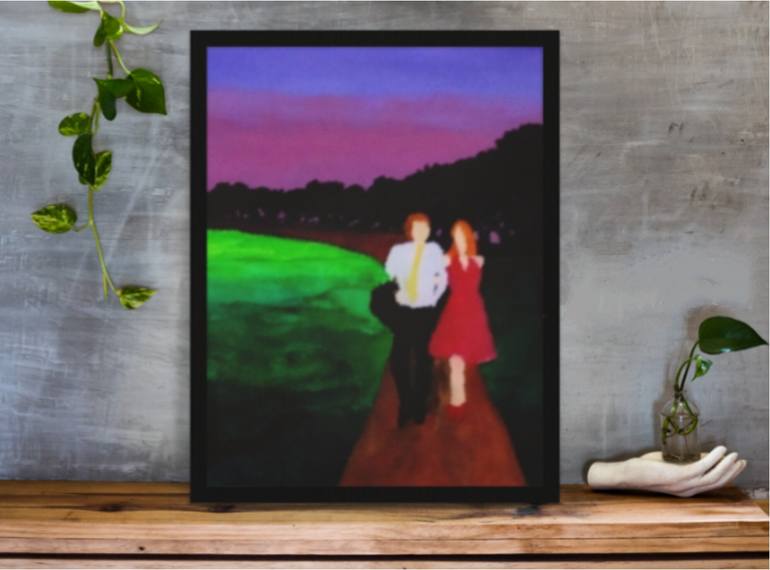 Original Abstract Expressionism Love Painting by Jahid Akhtar Gazi