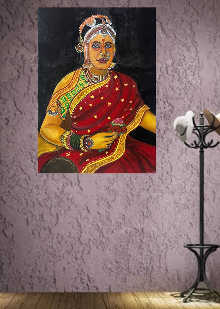 Original Color Field Painting Classical Mythology Drawing by Arun Arts From India