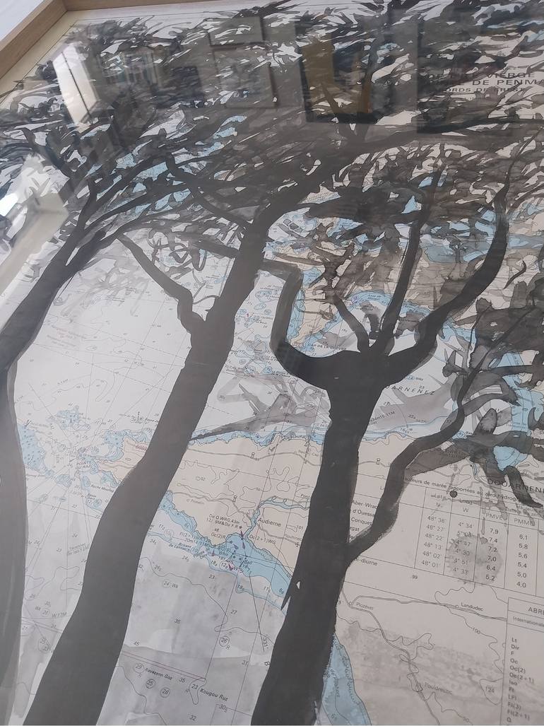 Original Abstract Landscape Drawing by Eric Pelleau