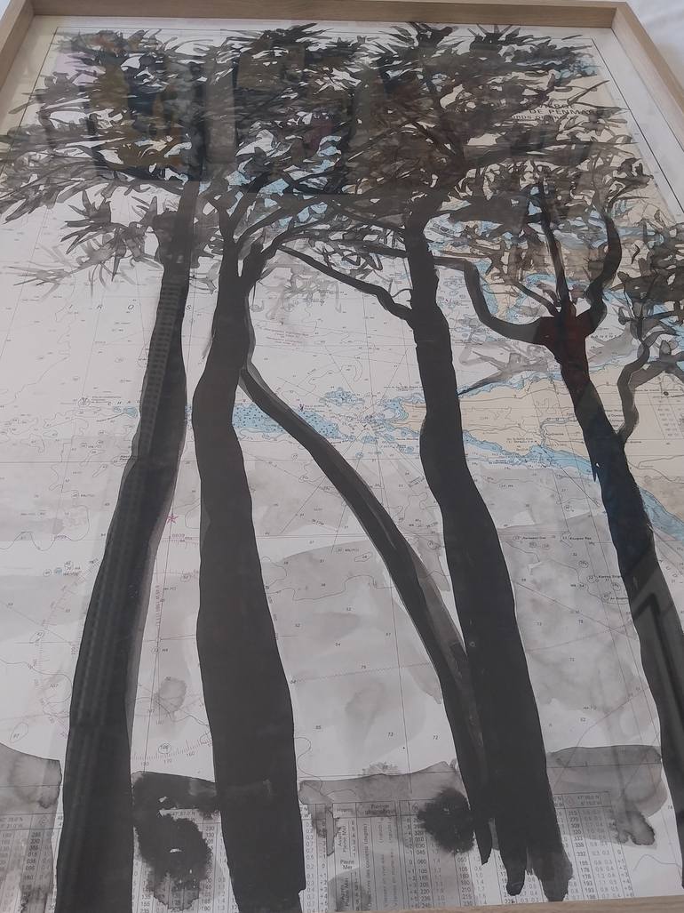 Original Abstract Landscape Drawing by Eric Pelleau