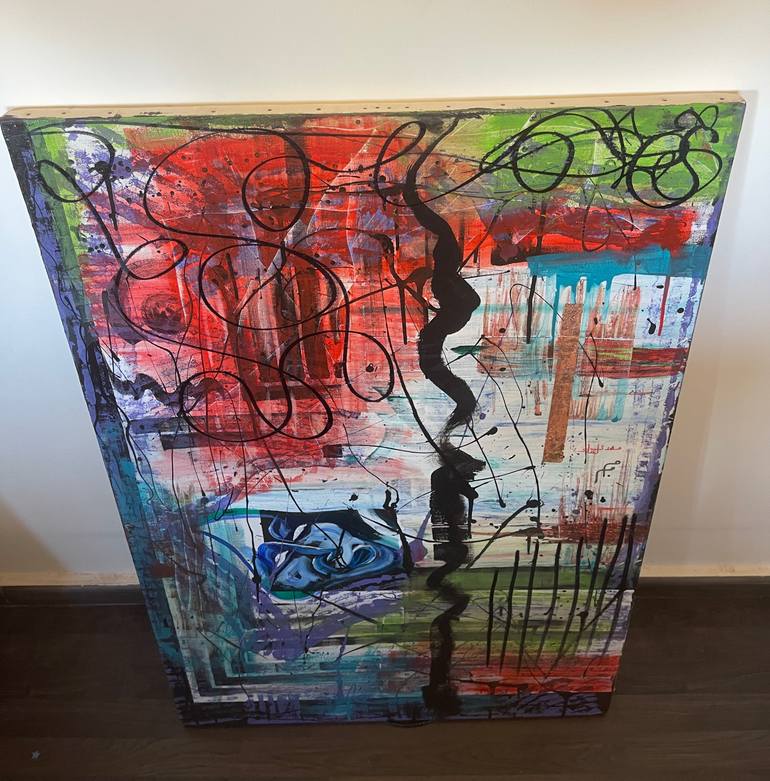 Original Abstract Expressionism Abstract Painting by Mahdi Lamani