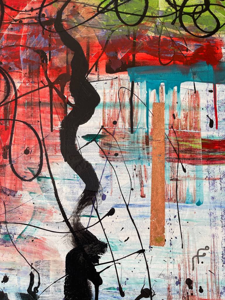 Original Abstract Expressionism Abstract Painting by Mahdi Lamani