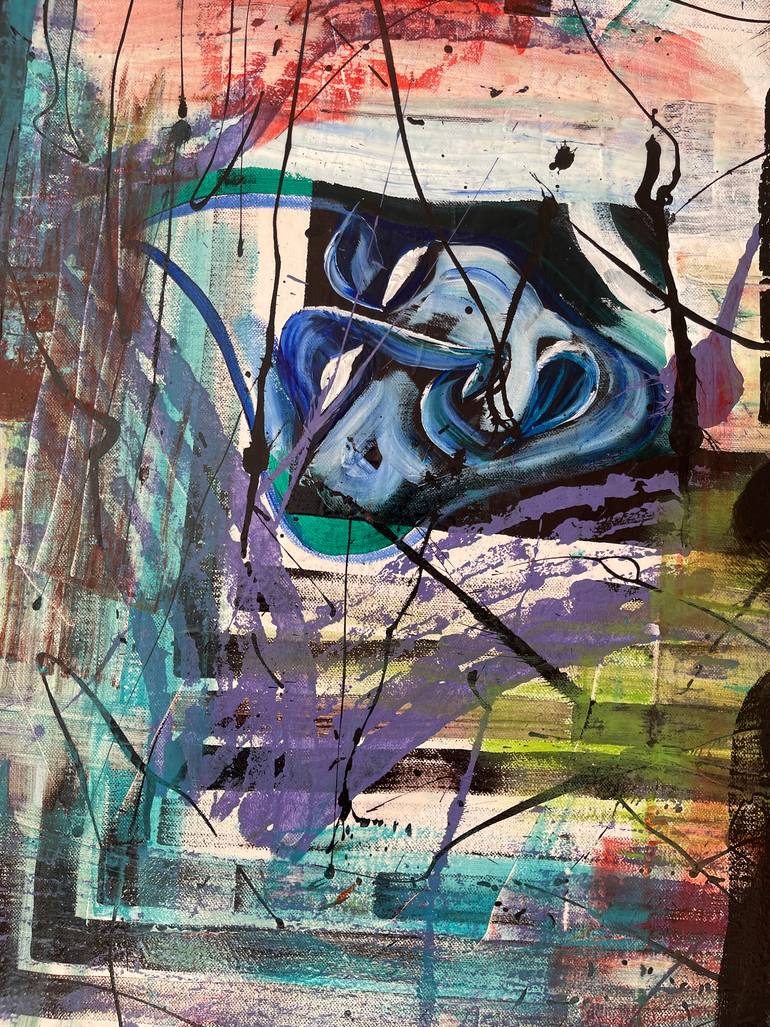 Original Abstract Expressionism Abstract Painting by Mahdi Lamani