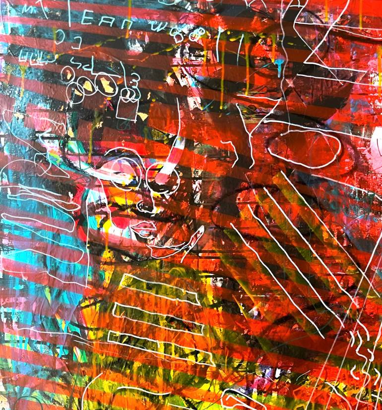 Original Abstract Expressionism Abstract Painting by Mahdi Lamani