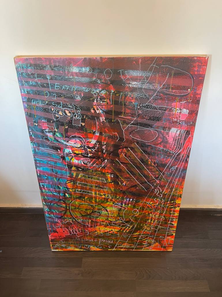 Original Abstract Expressionism Abstract Painting by Mahdi Lamani