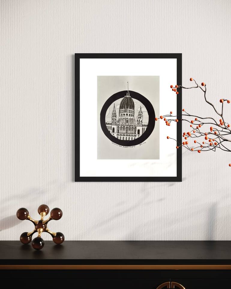 Original Illustration Architecture Drawing by Winnie Thay