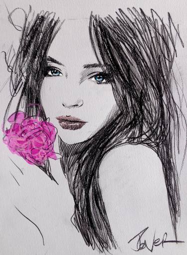 Print of Figurative Women Drawings by LOUI JOVER