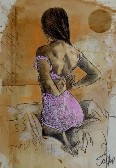 Original Figurative Women Drawings by LOUI JOVER