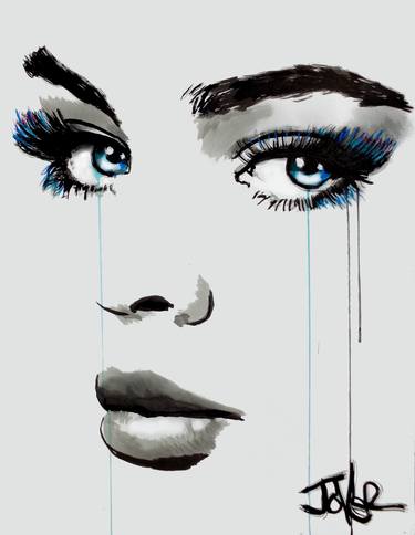 Original Figurative Women Drawings by LOUI JOVER