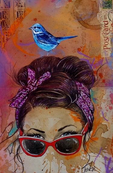 Saatchi Art Artist LOUI JOVER; Drawings, “postcard from the edge” #art