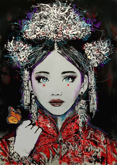 Saatchi Art Artist LOUI JOVER; Paintings, “empress and the butterfly” #art