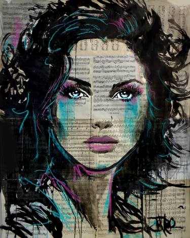 Original Contemporary Women Drawings by Loui Jover
