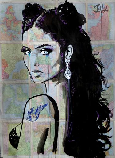 Original Figurative Women Drawings by Loui Jover