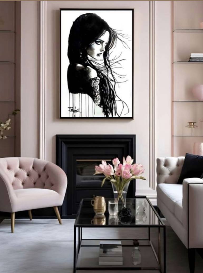 Original Figurative Women Drawing by Loui Jover