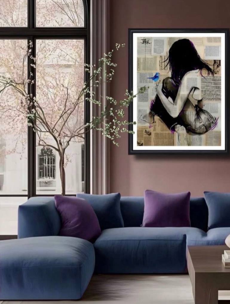 Original Figurative People Drawing by Loui Jover