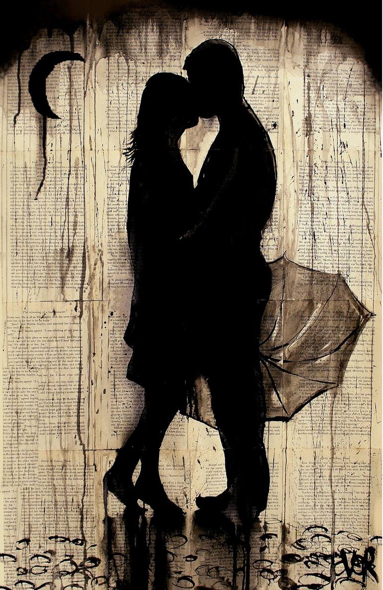 rainy day love story ( SOLD ) Drawing by LOUI JOVER | Saatchi Art