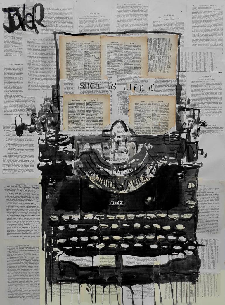 vintage typewriter (such is life) Drawing by LOUI JOVER | Saatchi Art