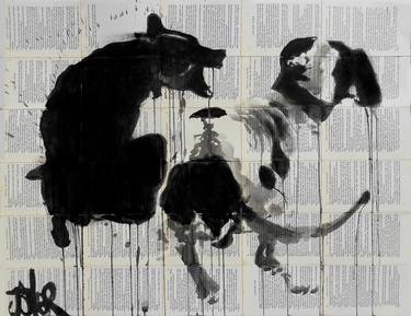 Saatchi Art Artist LOUI JOVER; Drawing, “2 dogs” #art