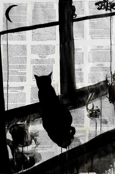 Print of Cats Drawings by LOUI JOVER