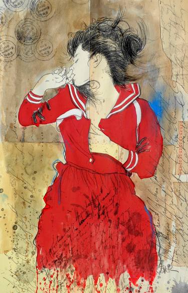 Original Women Drawings by LOUI JOVER