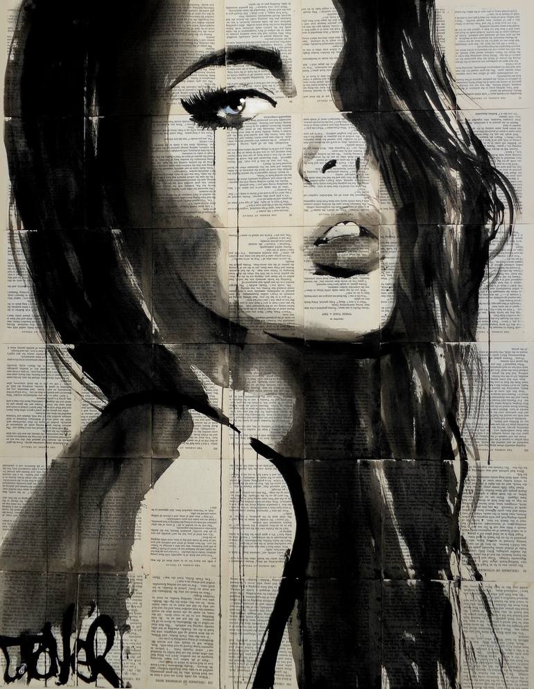 whisper.... Drawing by LOUI JOVER | Saatchi Art