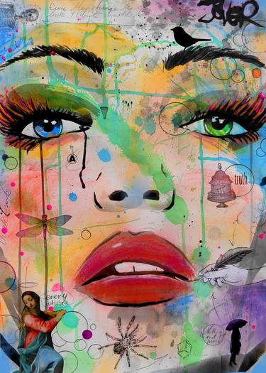 Print of Expressionism Women Drawings by LOUI JOVER