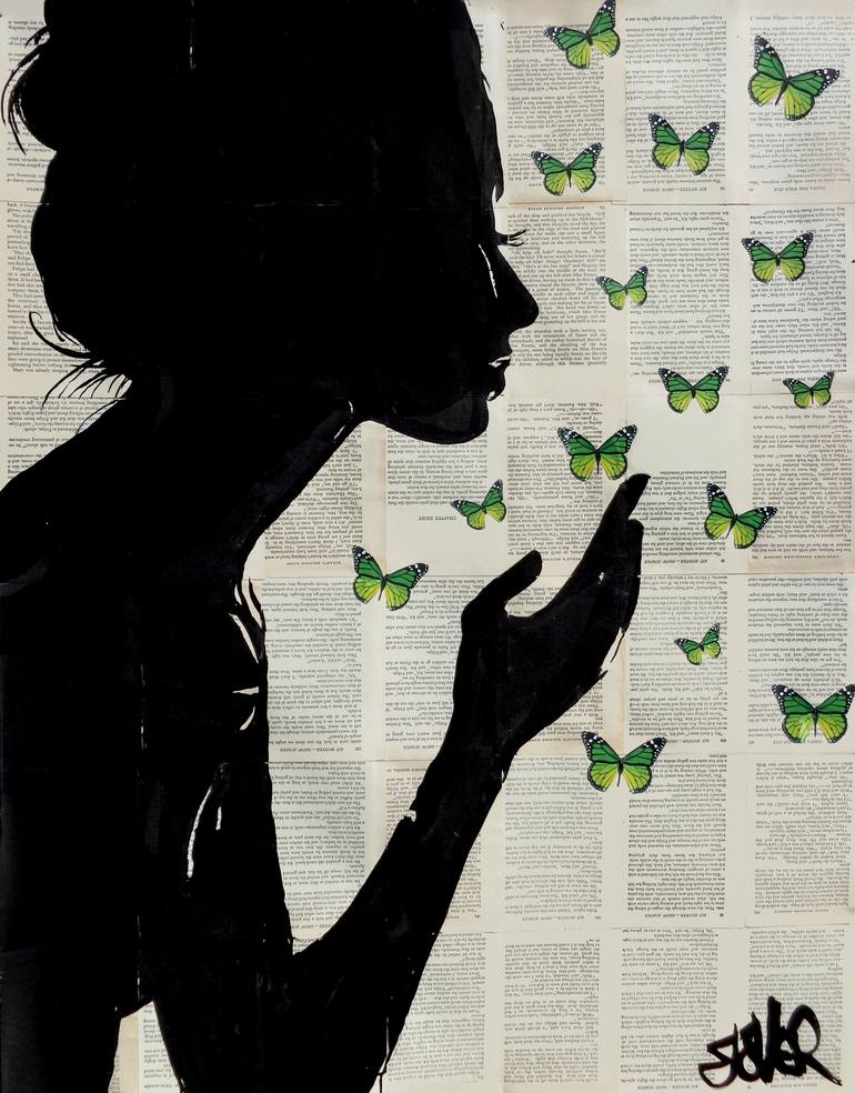 simplicity (green) Drawing by LOUI JOVER | Saatchi Art