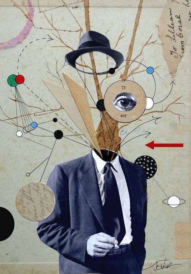 Original Surrealism People Collage by LOUI JOVER