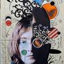 this work is part of an ongoing series of works created on vintage book covers over the past 8 years, featuring famous people, pop icons , authors, scientist etc, each work is created with ink, pencil, collage and glue over 100 of the works from this series are in private collections across the globe.
Please note this work is created on four individual book covers, as per each photograph. the works will require framing as a whole or individually.
