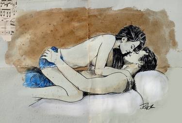 Print of Figurative Love Drawings by LOUI JOVER