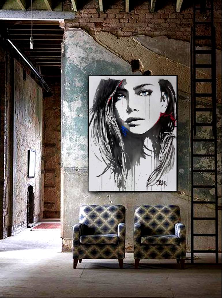 Original Expressionism Women Painting by LOUI JOVER