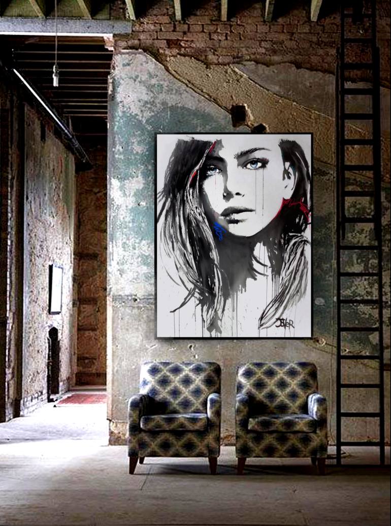 Original Expressionism Women Painting by Loui Jover