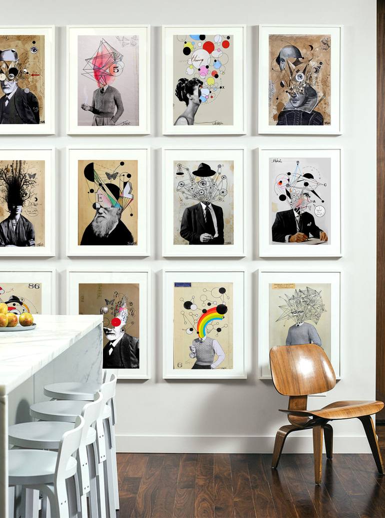 Original Dada Men Collage by LOUI JOVER