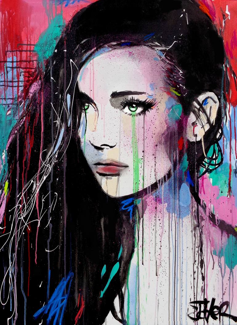 Original Expressionism Women Painting by LOUI JOVER