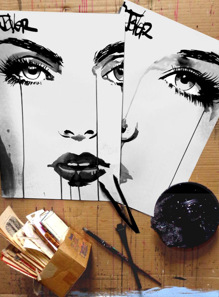 Original Figurative Women Drawing by Loui Jover