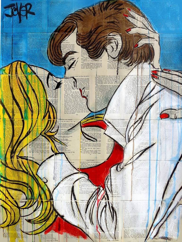 Original Pop Art Love Drawing by LOUI JOVER
