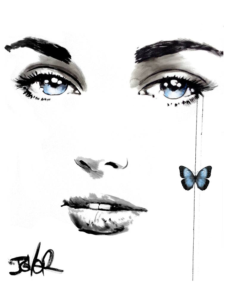 Original Women Drawing by LOUI JOVER