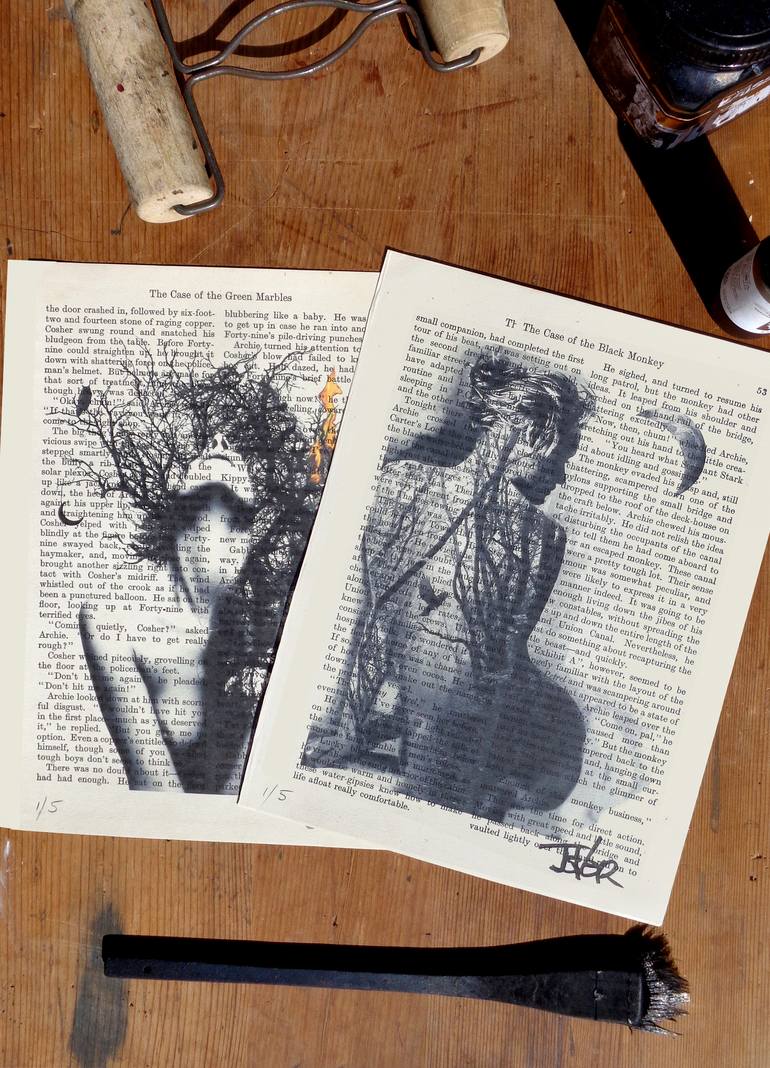Original Dada People Printmaking by LOUI JOVER