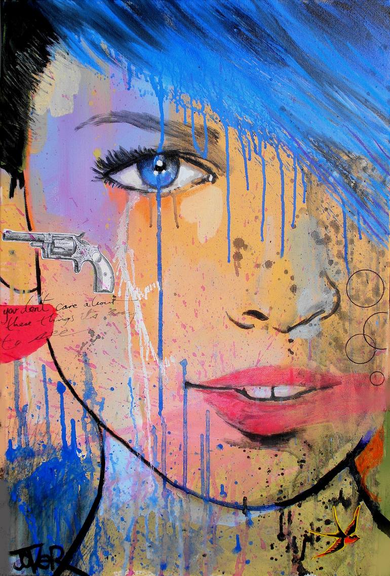 Original Expressionism Women Painting by Loui Jover
