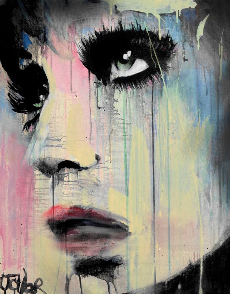 Original Expressionism Women Painting by Loui Jover