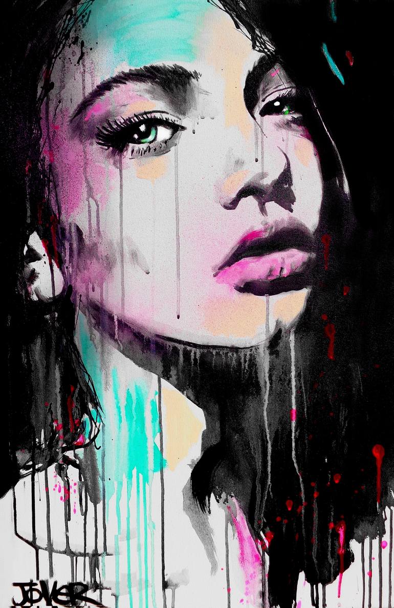 Original Expressionism Women Painting by Loui Jover