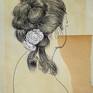 this work forms part of an ongoing series of over 200 works works created over the past 10 or more years , the drawings in this series are created on vintage end pages from old books, the work is ready to frame as desired .