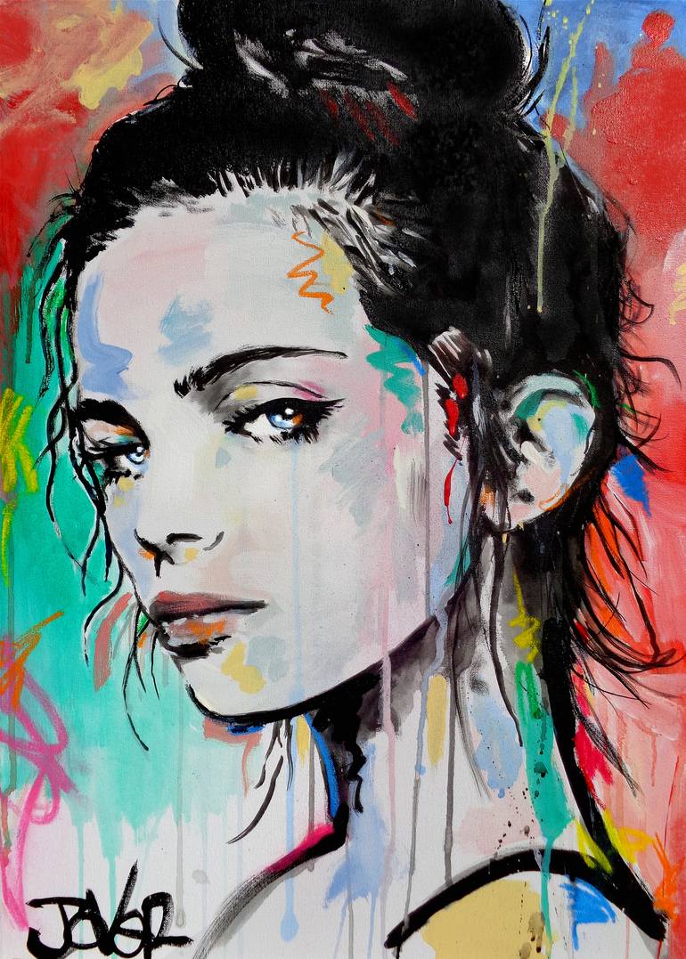 Original Women Painting by LOUI JOVER