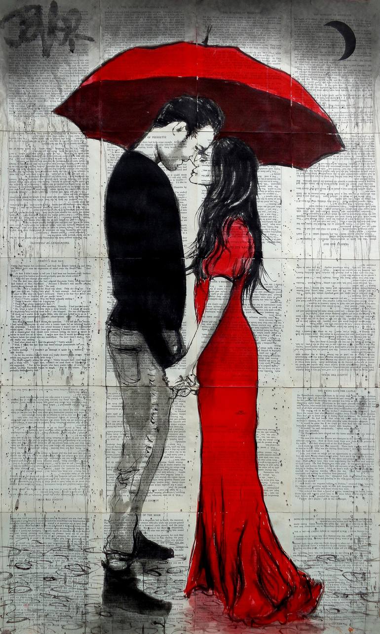 Original Expressionism Love Drawing by Loui Jover