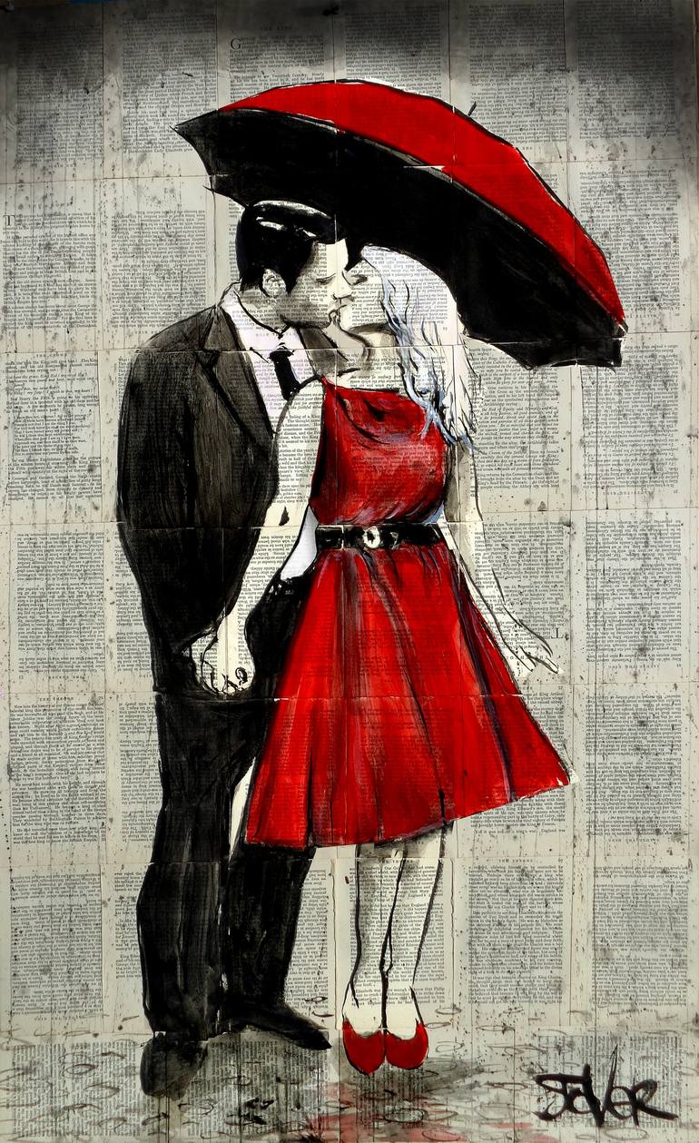 Original Expressionism Love Drawing by Loui Jover