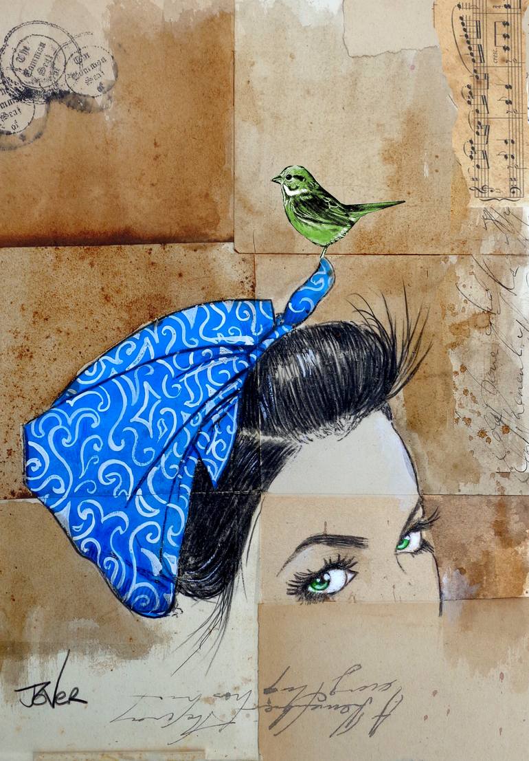 Original Figurative Women Drawing by Loui Jover