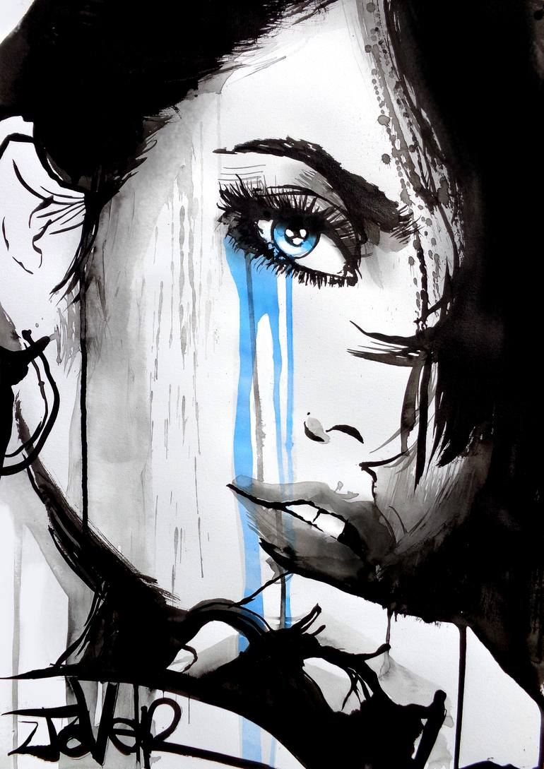 Original Figurative Women Drawing by Loui Jover