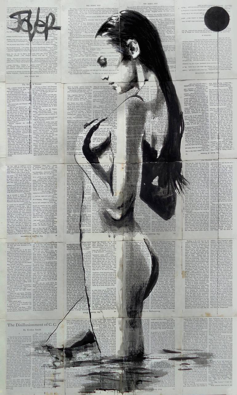 Original Figurative Nude Drawing by LOUI JOVER