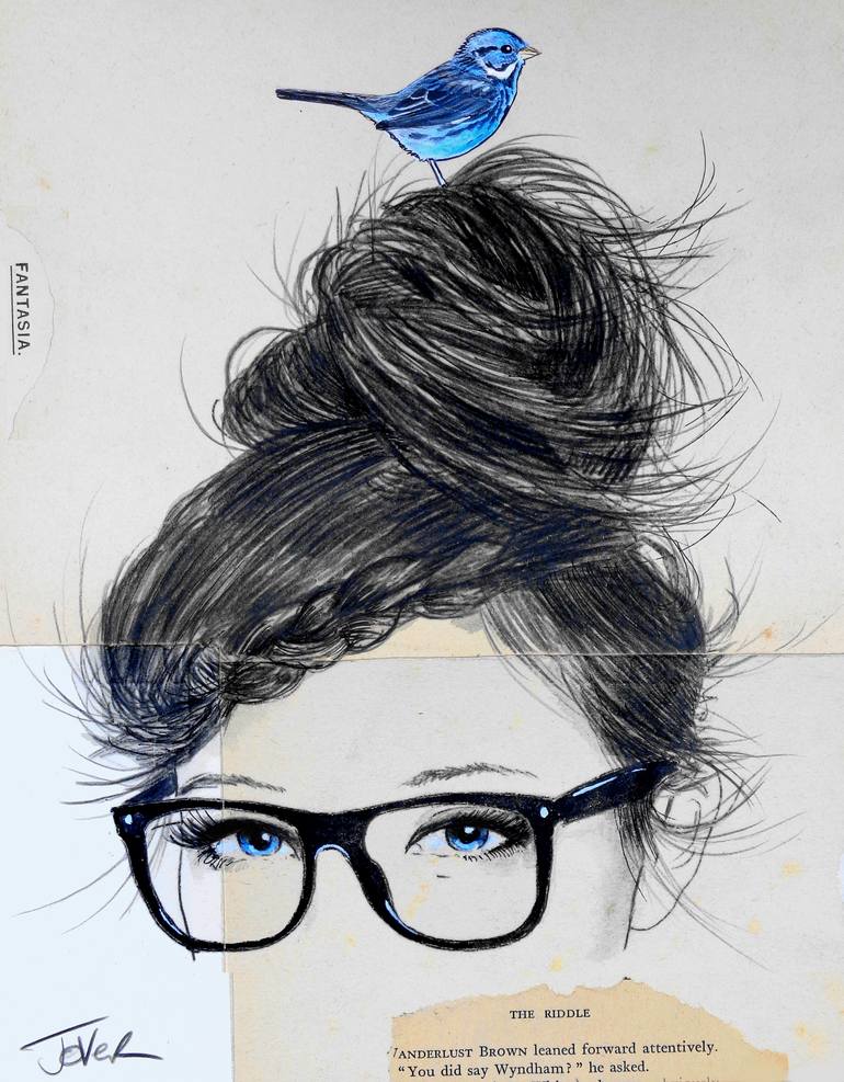 Original Figurative Women Drawing by Loui Jover