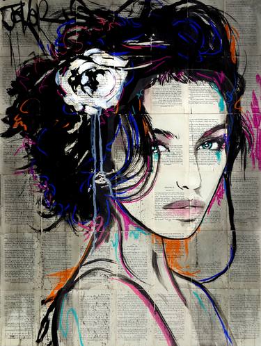 Saatchi Art Artist LOUI JOVER; Drawing, “white carnation” #art